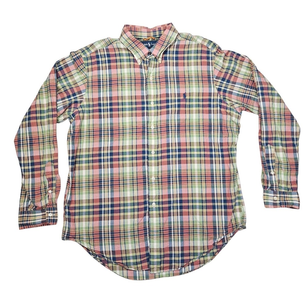 Ralph Lauren Shirt Mens XL Plaid Button‎ Down Classic Fit Long Sleeve Multicolor
